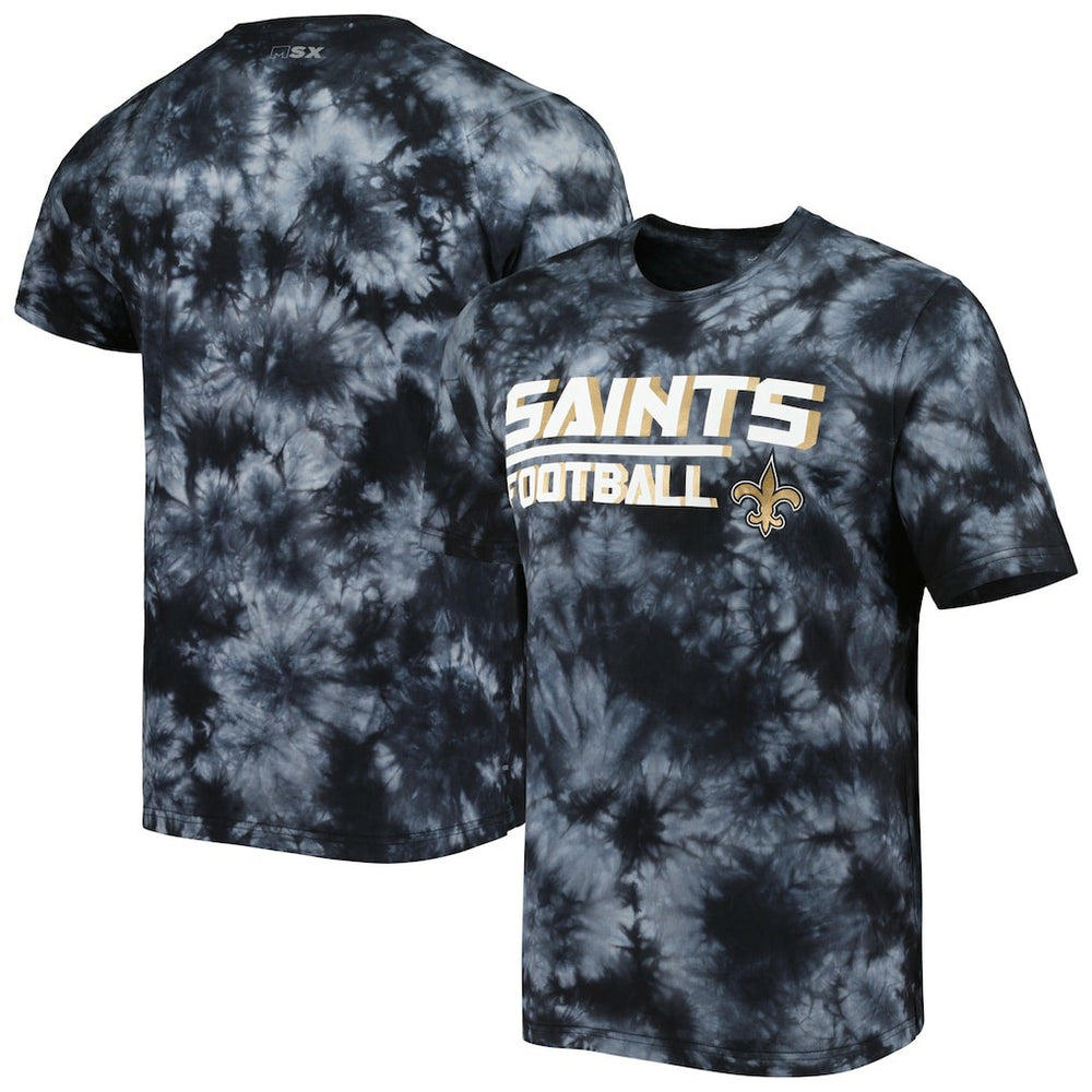 New Orleans Saints MSX by Michael Strahan Recovery Tie-Dye T-Shirt - Black sale