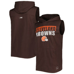 Cleveland Browns MSX by Michael Strahan Relay Sleeveless Pullover Hoodie - Brown online