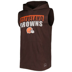 Cleveland Browns MSX by Michael Strahan Relay Sleeveless Pullover Hoodie - Brown online