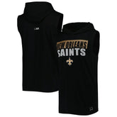 New Orleans Saints MSX by Michael Strahan Relay Sleeveless Pullover Hoodie - Black for sale