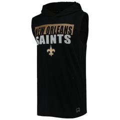 New Orleans Saints MSX by Michael Strahan Relay Sleeveless Pullover Hoodie - Black for sale