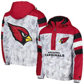 Arizona Cardinals Starter Thursday Night Gridiron Raglan Half-Zip Hooded Jacket - White/Cardinal discount