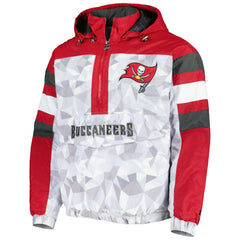 Tampa Bay Buccaneers Starter Thursday Night Gridiron Raglan Half-Zip Hooded Jacket - White/Red outlet