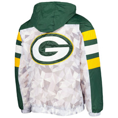 Green Bay Packers Starter Thursday Night Gridiron Raglan Half-Zip Hooded Jacket - White/Green discount