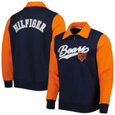 Chicago Bears Tommy Hilfiger Aiden Quarter-Zip Sweatshirt - Navy/Orange sale