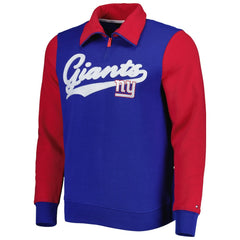 New York Giants Tommy Hilfiger Aiden Quarter-Zip Sweatshirt - Royal/Red for sale