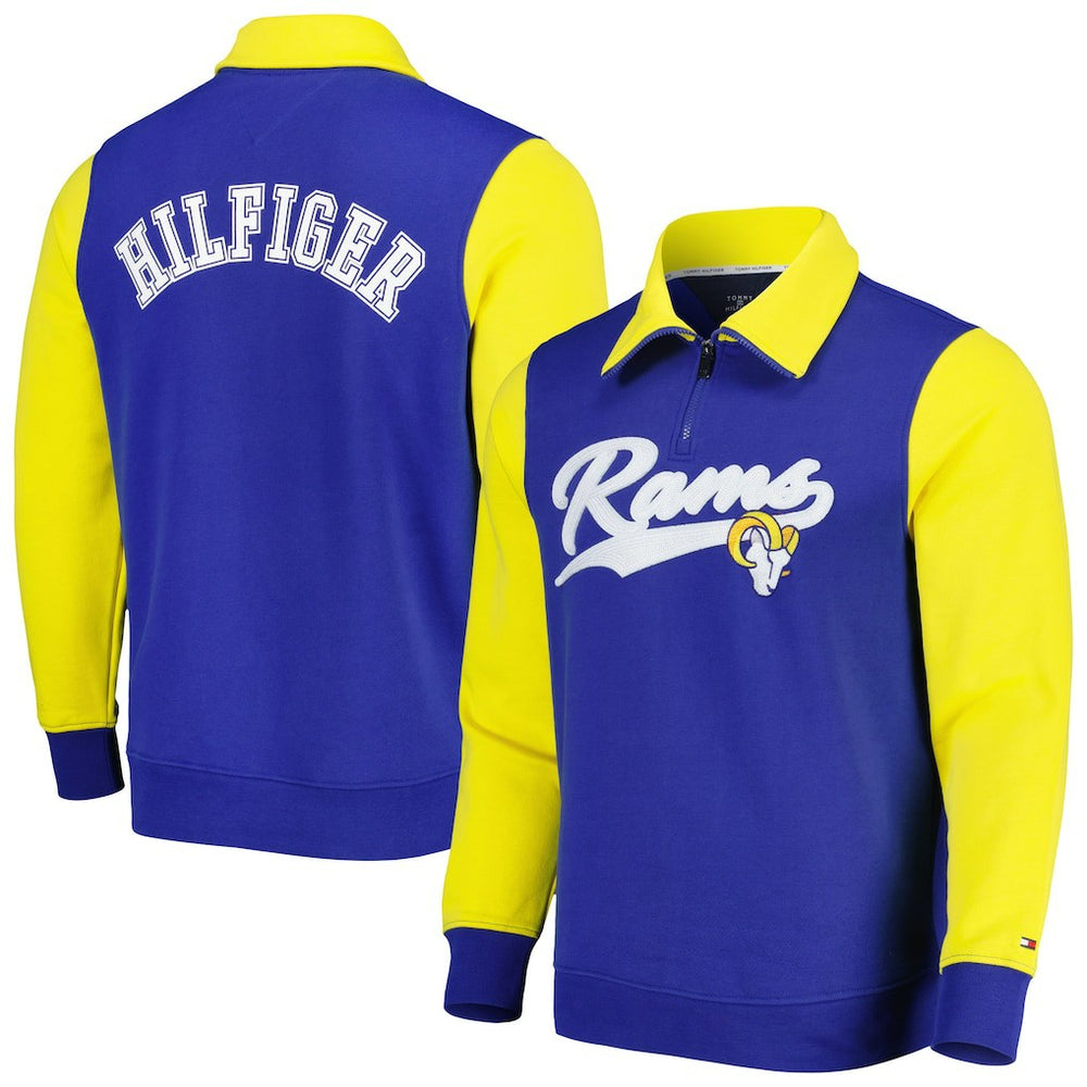 Los Angeles Rams Tommy Hilfiger Aiden Quarter-Zip Sweatshirt - Royal/Gold cheap