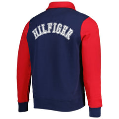 New England Patriots Tommy Hilfiger Aiden Quarter-Zip Sweatshirt - Navy/Red sale