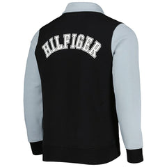 Las Vegas Raiders Tommy Hilfiger Aiden Quarter-Zip Sweatshirt - Black/Silver on sale