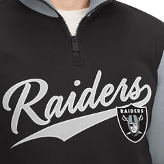 Las Vegas Raiders Tommy Hilfiger Aiden Quarter-Zip Sweatshirt - Black/Silver on sale