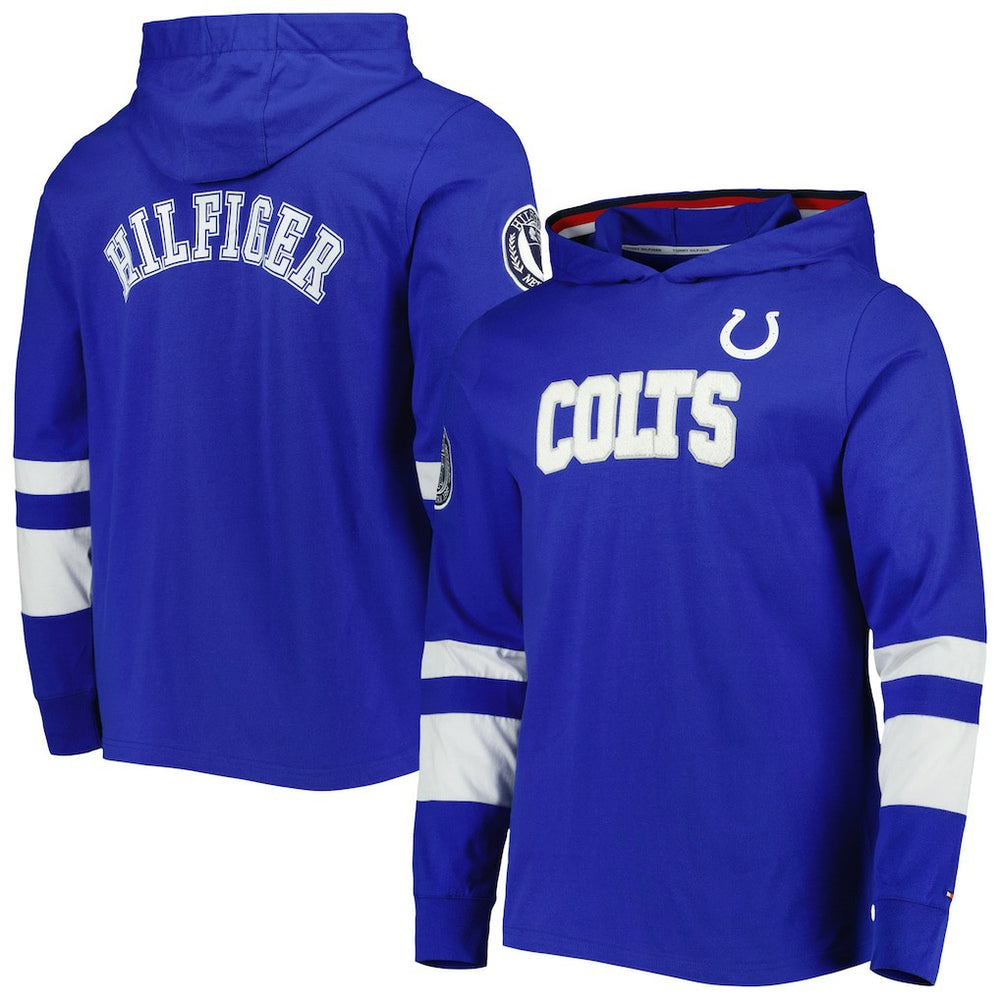 Indianapolis Colts Tommy Hilfiger Alex Long Sleeve Hoodie T-Shirt - Royal/White sale