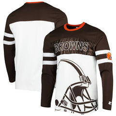 Cleveland Browns Starter Halftime Long Sleeve T-Shirt - Brown/White for sale