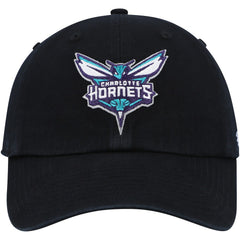 Charlotte Hornets '47 Core Logo Clean Up Adjustable Hat - Black | 47 brand outlet