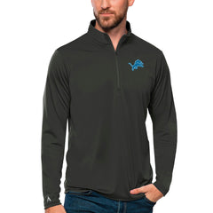 Detroit Lions Antigua Tribute Quarter-Zip Lightweight Pullover Top - Charcoal sale