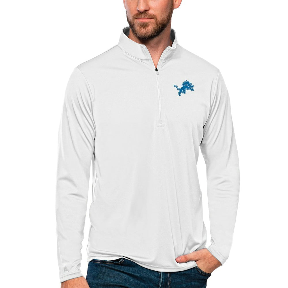 Detroit Lions Antigua Tribute Quarter-Zip Lightweight Pullover Top - White cheap