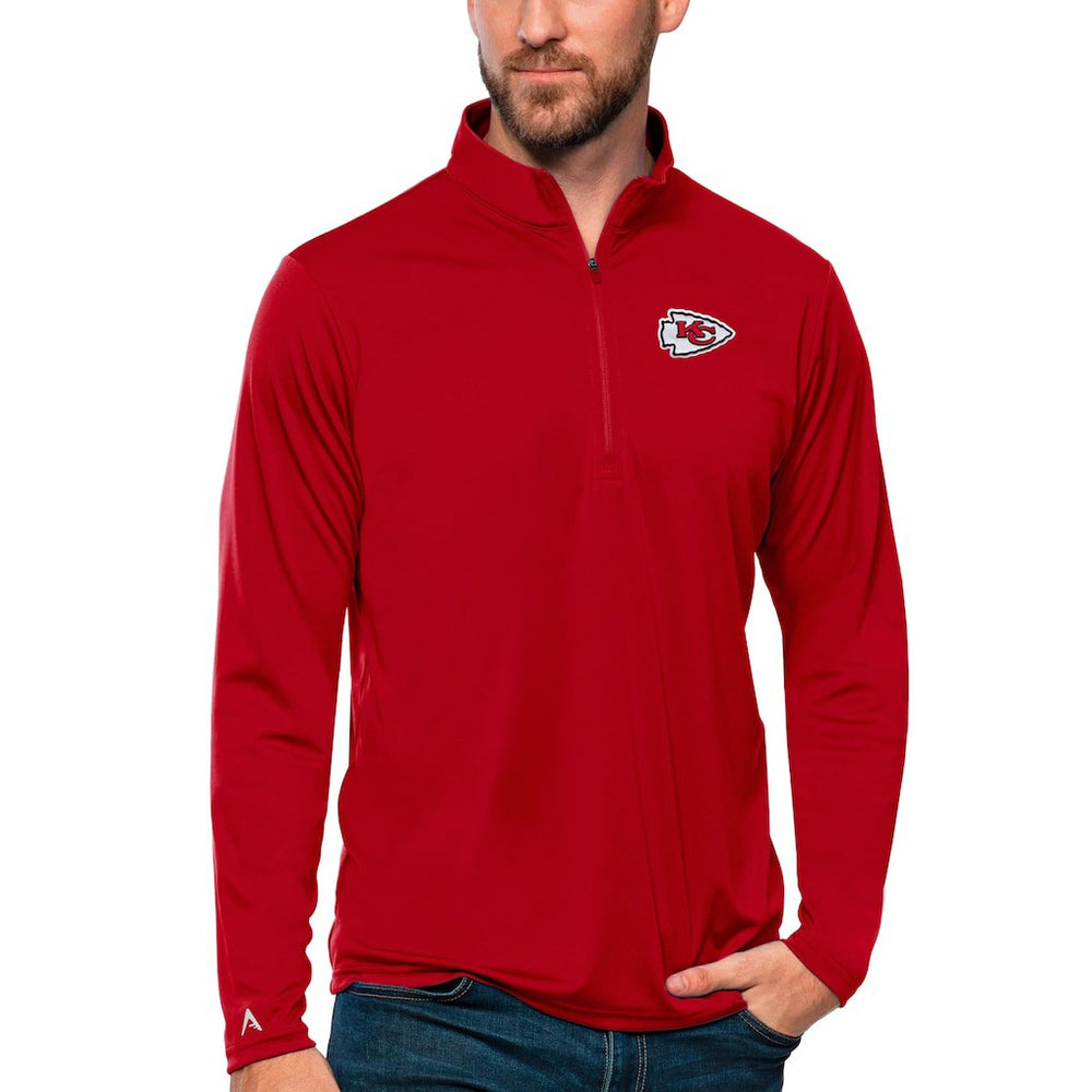 Kansas City Chiefs Antigua Tribute Quarter-Zip Lightweight Pullover Top - Red discount