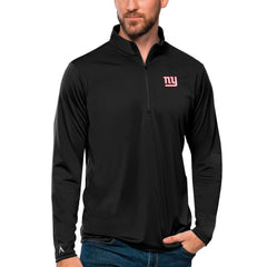 New York Giants Antigua Tribute Quarter-Zip Lightweight Pullover Top - Black on sale