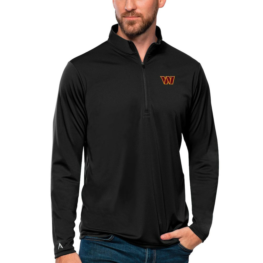 Washington Commanders Antigua Tribute Quarter-Zip Lightweight Pullover Top - Black for sale