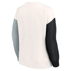 Las Vegas Raiders Women's Colorblock Primary Logo Pullover Sweatshirt - White on sale
