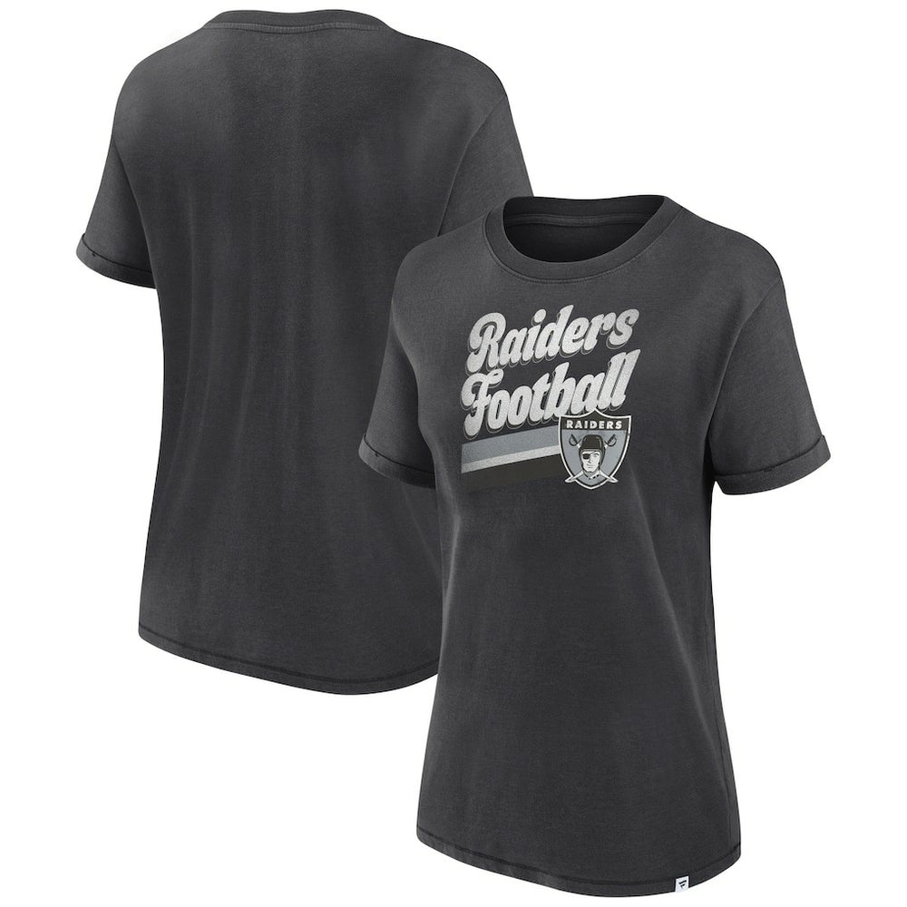 Las Vegas Raiders Women's Hit Snow Washed T-Shirt - Charcoal cheap
