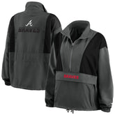 Atlanta Braves WEAR by Erin Andrews Women's Packable Half-Zip Jacket - Charcoal