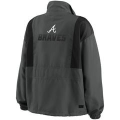 Atlanta Braves WEAR by Erin Andrews Women's Packable Half-Zip Jacket - Charcoal