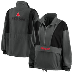 Boston Red Sox WEAR by Erin Andrews Women's Packable Half-Zip Jacket - Charcoal