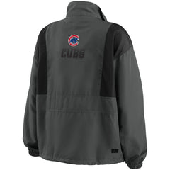 Chicago Cubs WEAR by Erin Andrews Women's Packable Half-Zip Jacket - Charcoal