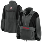 Washington Nationals WEAR by Erin Andrews Women's Packable Half-Zip Jacket - Charcoal