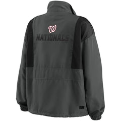 Washington Nationals WEAR by Erin Andrews Women's Packable Half-Zip Jacket - Charcoal