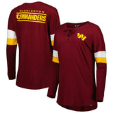 Washington Commanders New Era Women's Athletic Varsity Lace-Up Lightweight Long Sleeve T-Shirt - Burgundy outlet