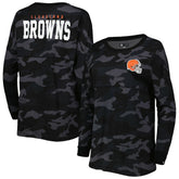 Cleveland Browns New Era Women's Camo Long Sleeve T-Shirt - Black online