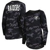 Las Vegas Raiders New Era Women's Camo Long Sleeve T-Shirt - Black sale