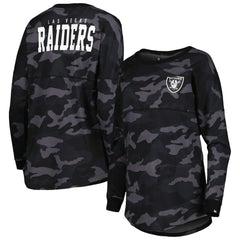 Las Vegas Raiders New Era Women's Camo Long Sleeve T-Shirt - Black sale