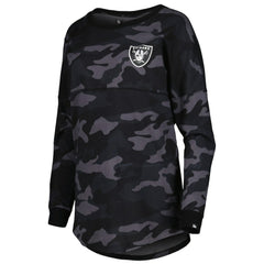 Las Vegas Raiders New Era Women's Camo Long Sleeve T-Shirt - Black sale