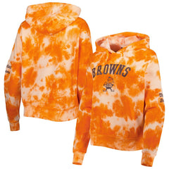 Cleveland Browns New Era Women's Cloud Dye Fleece Pullover Hoodie - Orange cheap