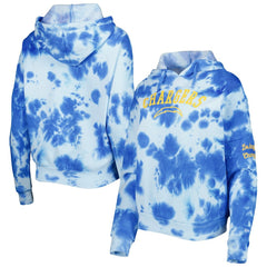 Los Angeles Chargers New Era Women's Cloud Dye Fleece Pullover Hoodie - Powder Blue for sale
