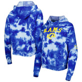 Los Angeles Rams New Era Women's Cloud Dye Fleece Pullover Hoodie - Royal cheap