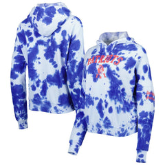 New England Patriots New Era Women's Cloud Dye Fleece Pullover Hoodie - Royal on sale