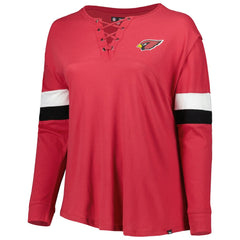 Arizona Cardinals New Era Women's Plus Size Athletic Varsity Lace-Up V-Neck Long Sleeve T-Shirt - Cardinal for sale