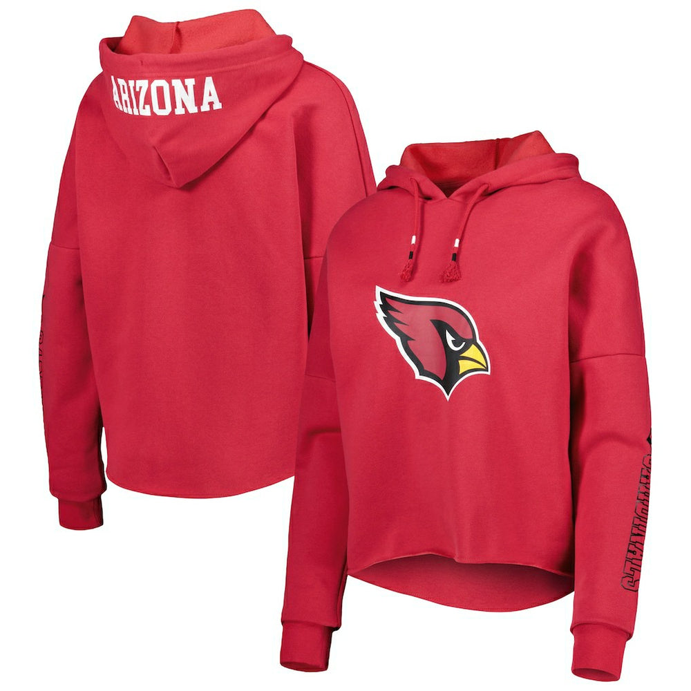 Arizona Cardinals New Era Women's Foil Sleeve Pullover Hoodie - Cardinal discount