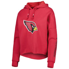Arizona Cardinals New Era Women's Foil Sleeve Pullover Hoodie - Cardinal discount