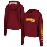 Washington Commanders New Era Women's Foil Sleeve Pullover Hoodie - Burgundy online