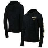 New Orleans Saints New Era Women's Reverse Space-Dye Full-Zip Hoodie - Black discount