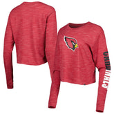 Arizona Cardinals New Era Women's Crop Long Sleeve T-Shirt - Cardinal discount