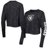 Las Vegas Raiders New Era Women's Crop Long Sleeve T-Shirt - Black for sale