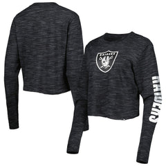Las Vegas Raiders New Era Women's Crop Long Sleeve T-Shirt - Black for sale