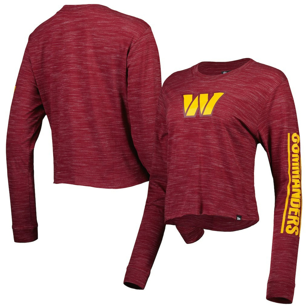 Washington Commanders New Era Women's Crop Long Sleeve T-Shirt - Burgundy online