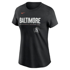 Baltimore Orioles Women's City Connect Wordmark T-Shirt - Black | Nike