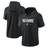 Baltimore Orioles City Connect Short Sleeve Pullover Hoodie - Black | Nike